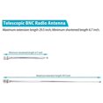 thumbnail image 2 of (2 Pack) Bnc Radio Antenna With Bnc Male Plug Connector Adapter Telescopic Stainless Steel Hf Vhf U, 2 of 3