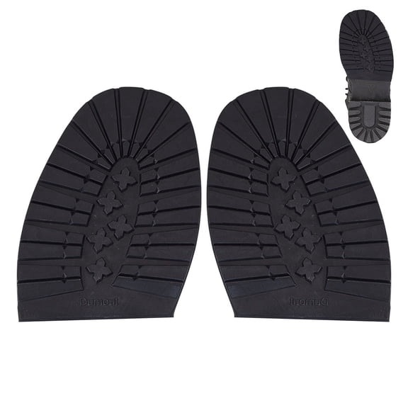 2Pcs Shoe Replacement Rubber Bottom Black Non-Skid Shoe Sole Protector Raised Grain Half Soles Shoe Pads