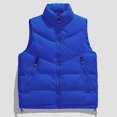 thumbnail image 2 of AnuYalue Big and Tall Vest Men Winter Warm Stand Collar Puffer Waistcoat Full Zipper Sleeveless Jacket Outdoor Ski Vests with Zip Pockets, 2 of 4