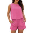 thumbnail image 2 of Conjuntos de verano, conjunto de verano para mujer, conjunto de camiseta sin mangas y pantalones cortos para mujer, conjunto de camiseta y pantalones cortos de verano para mujer, instalación sencilla, 2 of 2