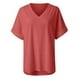 thumbnail image 5 of Puntoco - Camiseta de manga corta para mujer, cómoda, informal, cuello en V, color sólido Puntoco Puntoco-799, 5 of 7