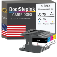 thumbnail image 1 of Remanufactured DoorStepInk Ink Cartridges for Brother LC75 Black, Cyan, Magenta and Yellow (4Pack), 1 of 5