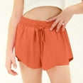 thumbnail image 4 of Girls Summer Wide Leg Drawstring Shorts with Pockets 2 in 1 Running Shorts Summer Gym Workout Athletic Gym Yoga Shorts Orange 8 Years, 4 of 6