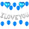 thumbnail image 2 of Bewildely Globo con letras de amor, confesión del Día de San Valentín, globo con corazón de amor, monograma de película de aluminio, decoración para Kits de decoración para fiestas Azul Bewildely HA8818-04B, 2 of 6