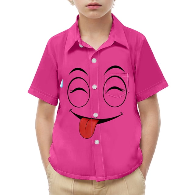 Les Filles Resteront des Filles Chemise de Sorcière Imprimé Mignon avec Poche Manches Courtes Chemise Décontractée pour Enfants Garçons Chemise Habillée à Manches Courtes