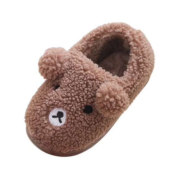 JAJAHO Toddler Kids Slippers Cute Animal Cartoon Shoes Girls Boys Winter Warm Fuzzy House Slippers Closed Back Indoor Footwear