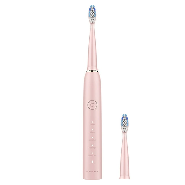 Travel Electric Toothbrush with 2 Brush Heads & Timer - 5 Modes, IPX7 Waterproof, 60-Day Battery, Compact for On-the-Go Use