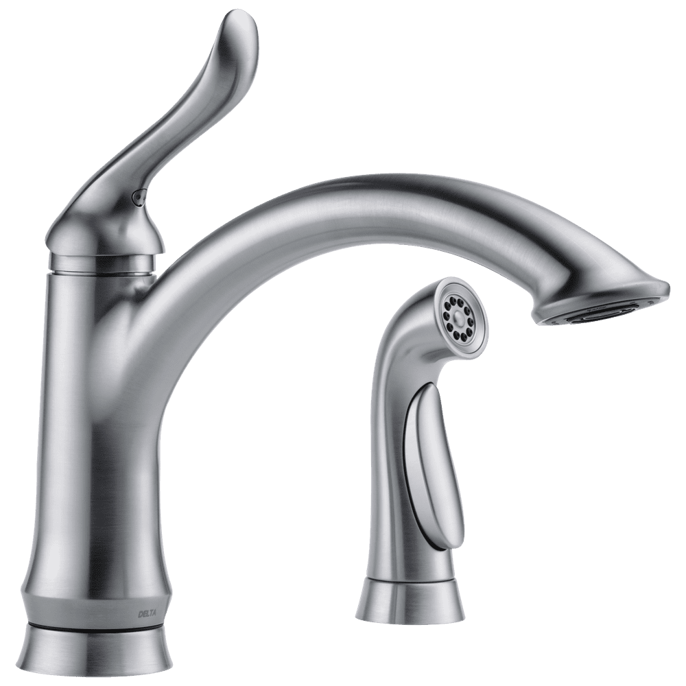 Delta linden single handle side sprayer kitchen faucet in venetian bronze
