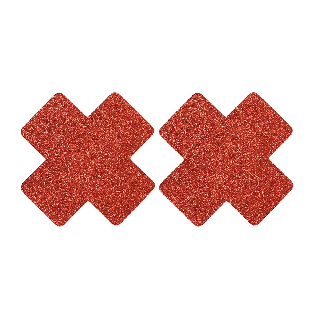 Pasties Autocollants Pour Seins - PU Rouge, Forme Corne - Adhésif Fort, Réutilisables - Pour Déguisements, Soirées, Danse