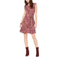 thumbnail image 1 of Michael Kors Vestido con volantes y cintura anudada para mujer, rosa, extragrande Michael Kors Salir enfadado, 1 of 2