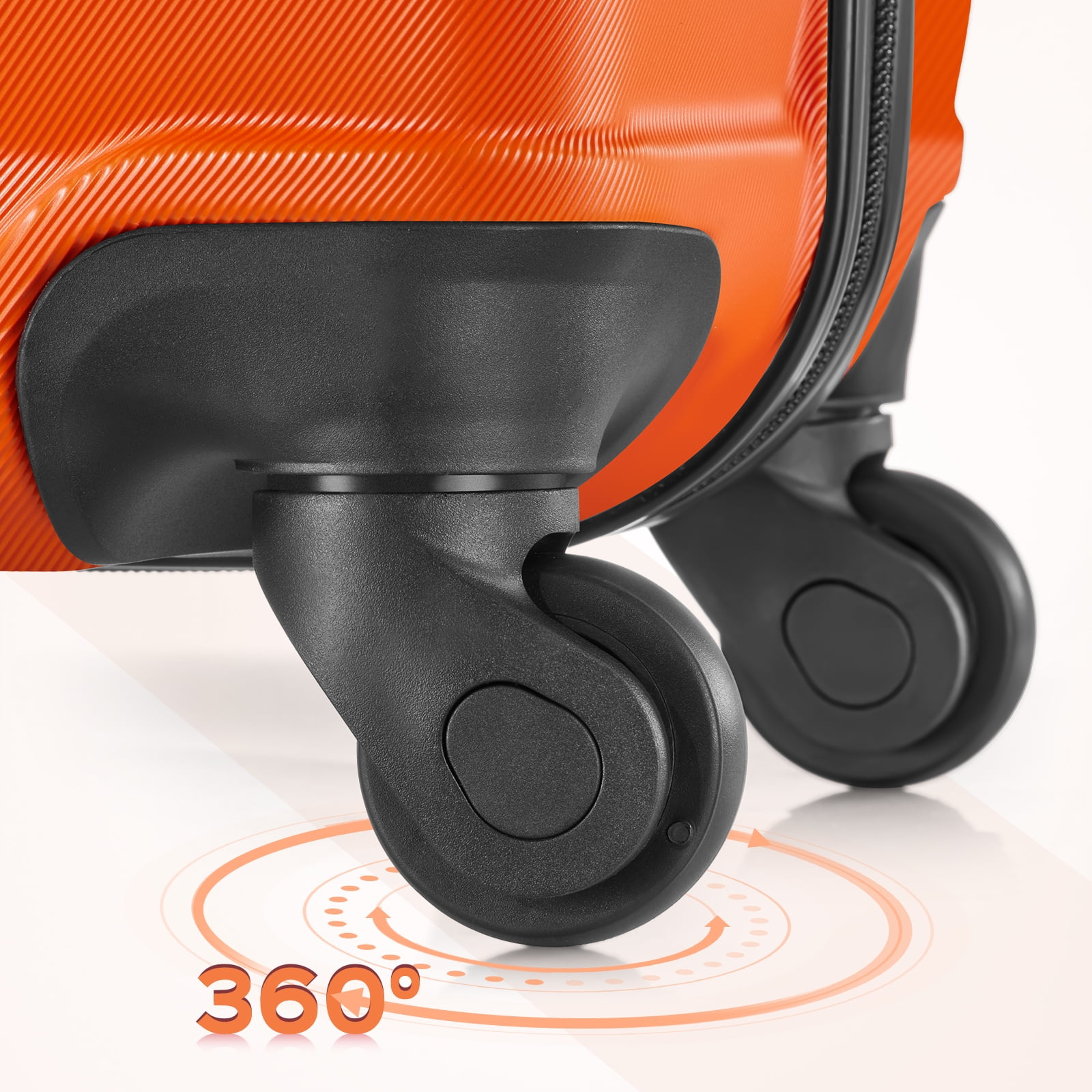 3 Piece Luggage Sets with 6 PC Organize Bags Lightweight Suitcases with Spinner Wheels, Orange