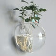 thumbnail image 4 of Wall Mounted Hanging Vase - Semi-Round Transparent Hydroponic Glass Planter for Home Decor, Space-Saving Wall Vase for Living Room Bedroom Bathroom, 4 of 9