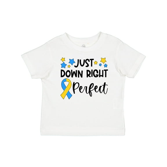 Inktastic Just Down Right Perfect Down Syndrome Awareness Ribbon Boys or Girls Baby T-Shirt