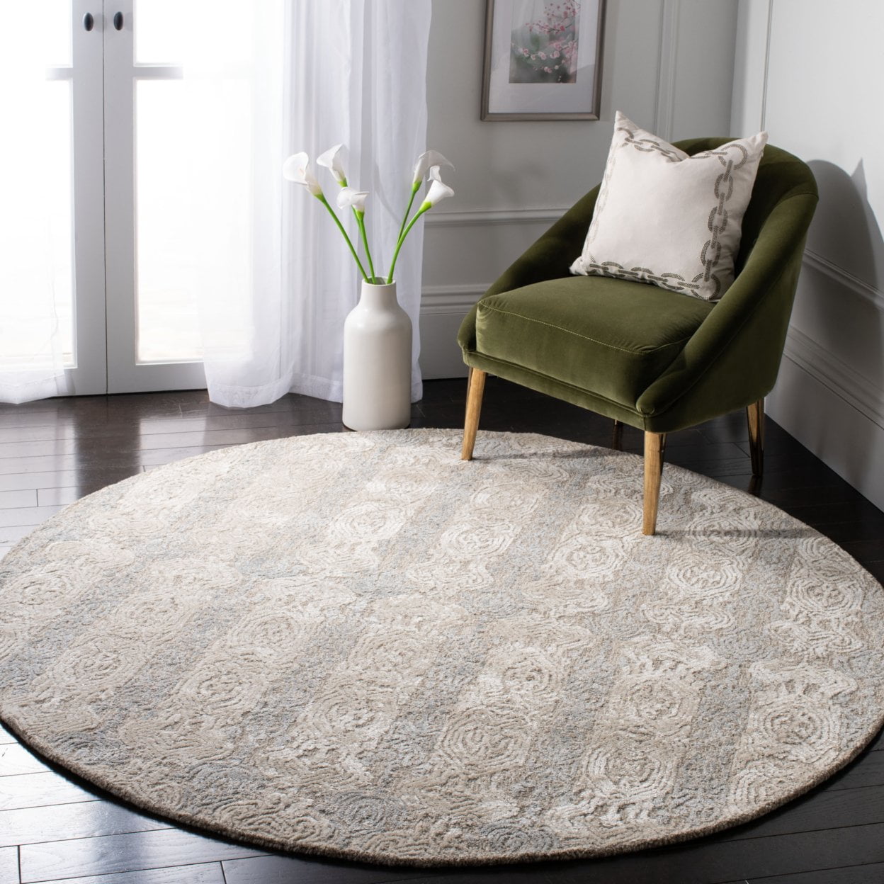 SAFAVIEH Glamour Aubree Abstract Area Rug, Grey/Ivory, 2' x 3'