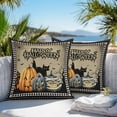 thumbnail image 5 of Outdoor Waterproof Pillow Covers Halloween Pumpkin Haunted House Decorative Throw Pillow Protectors,Black Cat Spiders Web Black Lattice Pillowcase Cushion Cases for Patio Sofa Garden,20x20in,2 Pack, 5 of 9