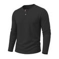 thumbnail image 6 of SGFCWSX Men's Cotton-Linen Blend Long-Sleeve Button-Up Top – Solid Color Casual Shirt Black Size 3XL, 6 of 8
