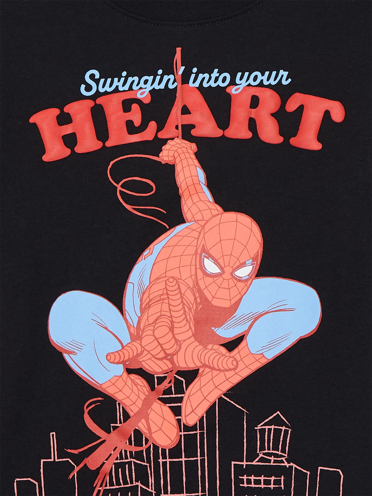 Marvel Spiderman Little Boys and Big Boys Valentine's Day Graphic Tee with Short Sleeves, Sizes 4-18