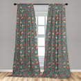 thumbnail image 5 of Ambesonne Christmas Curtains, Noel Themed Cartoon, Pair of 28"x95", Multicolor, 5 of 5