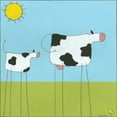 thumbnail image 2 of Vess, June Erica 12x12 White Modern Wood Framed Museum Art Print Titled - Stick-leg Cow I, 2 of 4