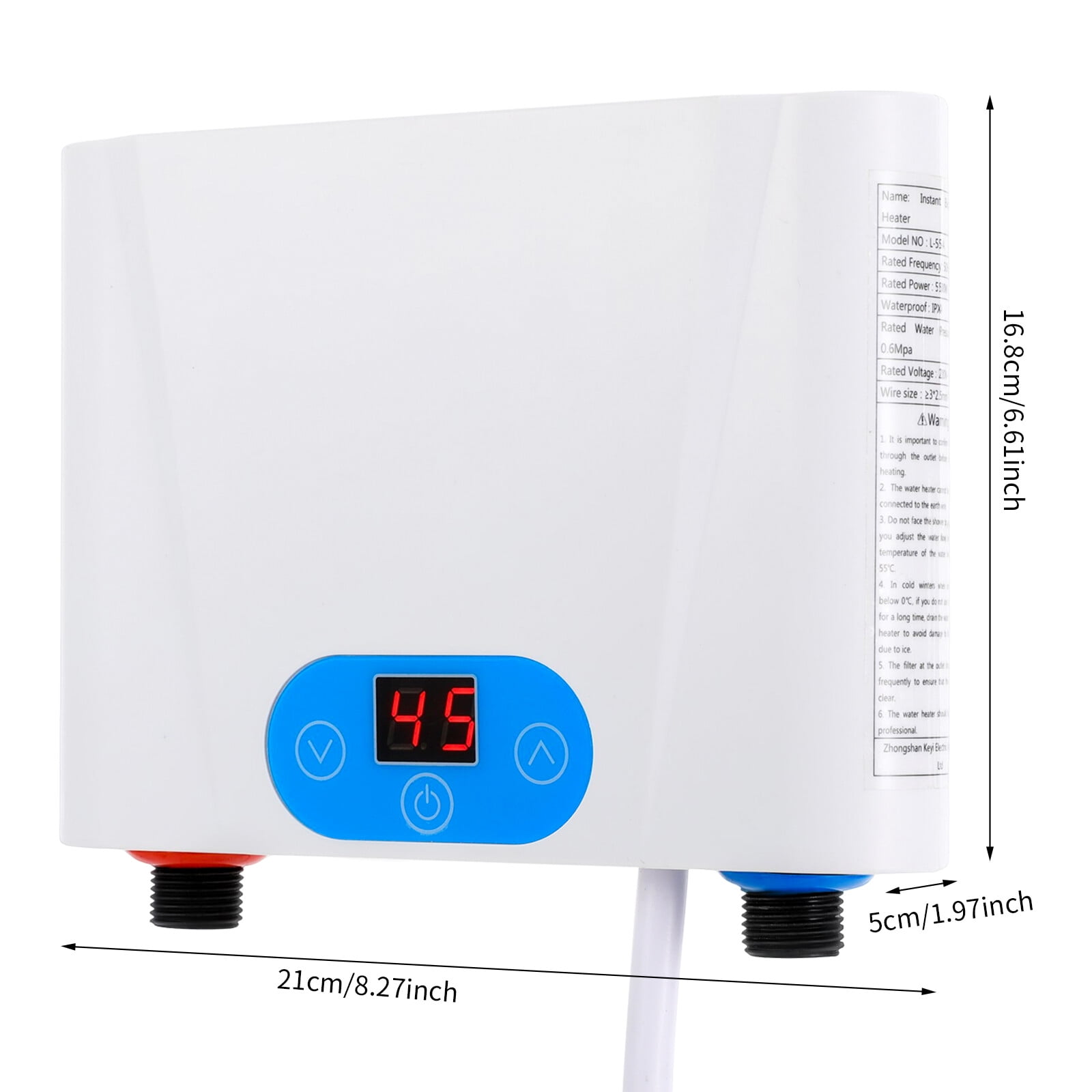 5500W Electric Hot Tankless Water Heater, Instant Water Boiler Under Sink for Kitchen