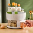 thumbnail image 5 of BCZHQQ 9 Inch Non-Skid 360°Rotating Lazy Susan Organizer With Four Seasoning Boxes,Kitchen Storage Turntable For Cabinet,Pantry,Refrigerator,Countertop Spinning Organizer For Spices,Condiments, 5 of 8
