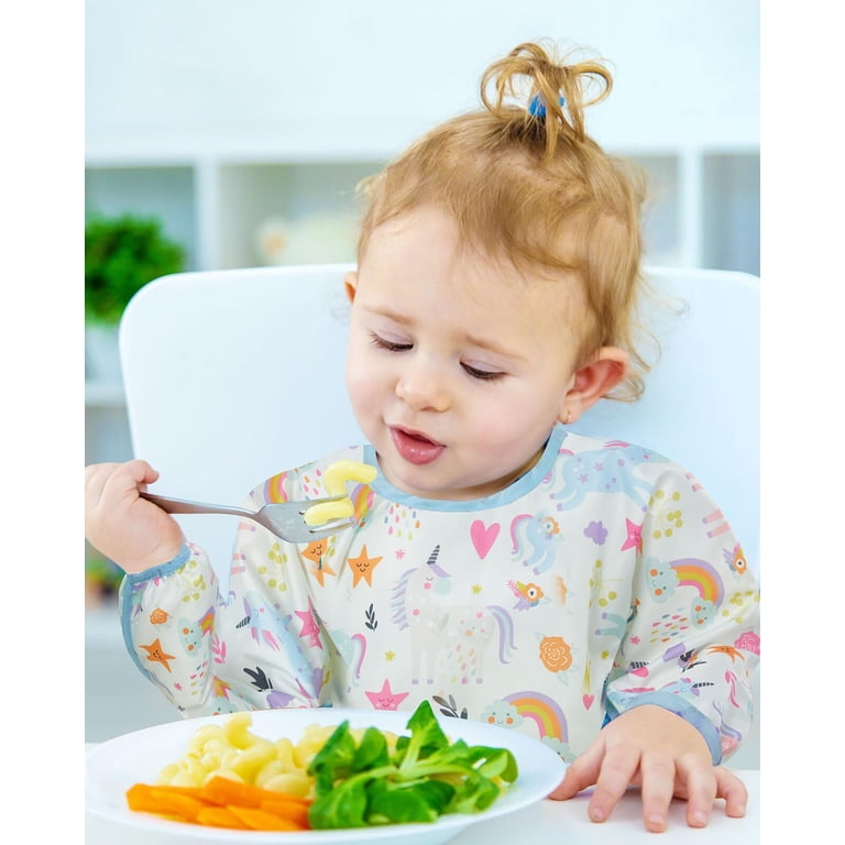 Lictin Baby Long Sleeve Bibs, 5-Pack Waterproof photo 3