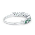thumbnail image 2 of Art Deco Band Ring Marquise Round Green Emerald CZ 925 Sterling Silver Size 7, 2 of 6