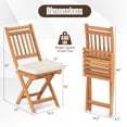thumbnail image 3 of Gymax Folding Patio Chairs Set of 4 w/ Slatted Backrests & Soft Seat Cushions, 3 of 6