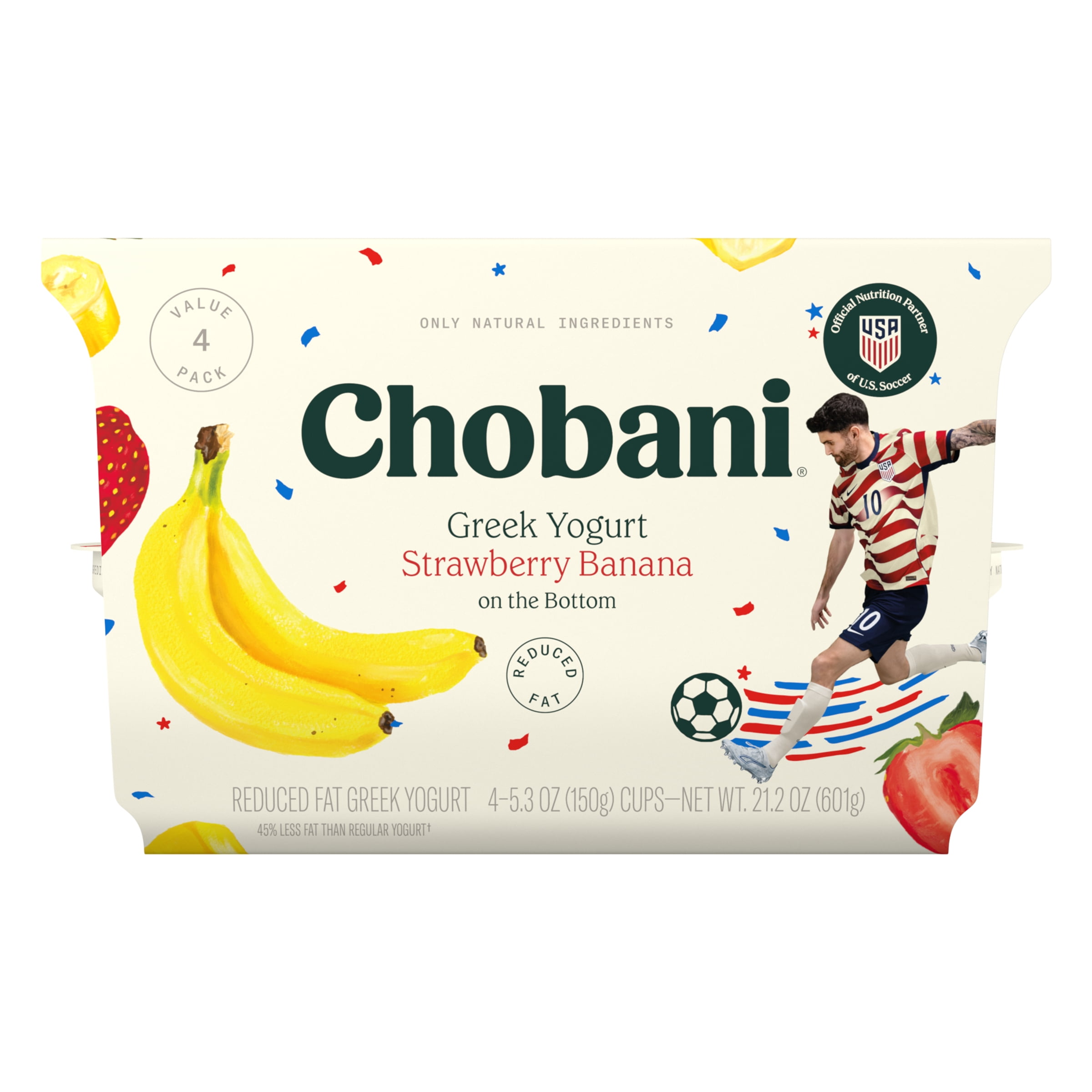 Chobani Reduced Fat Greek Yogurt Strawberry Banana on the Bottom