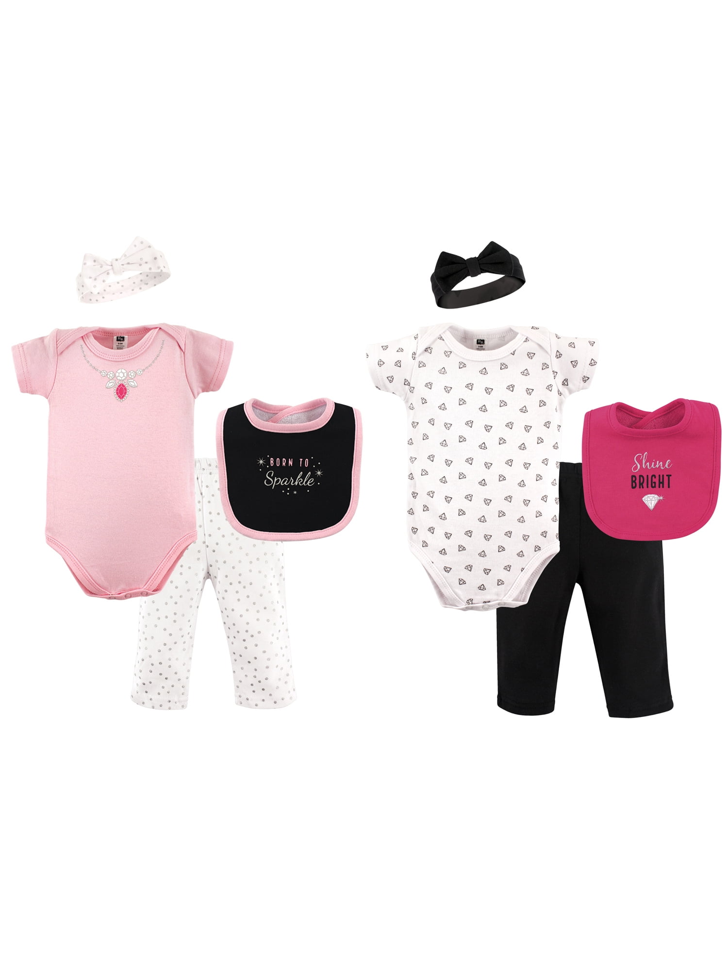 Hudson Baby Hudson Baby Girl Grow With Me Outfits 8pc Set Walmart Com Walmart Com