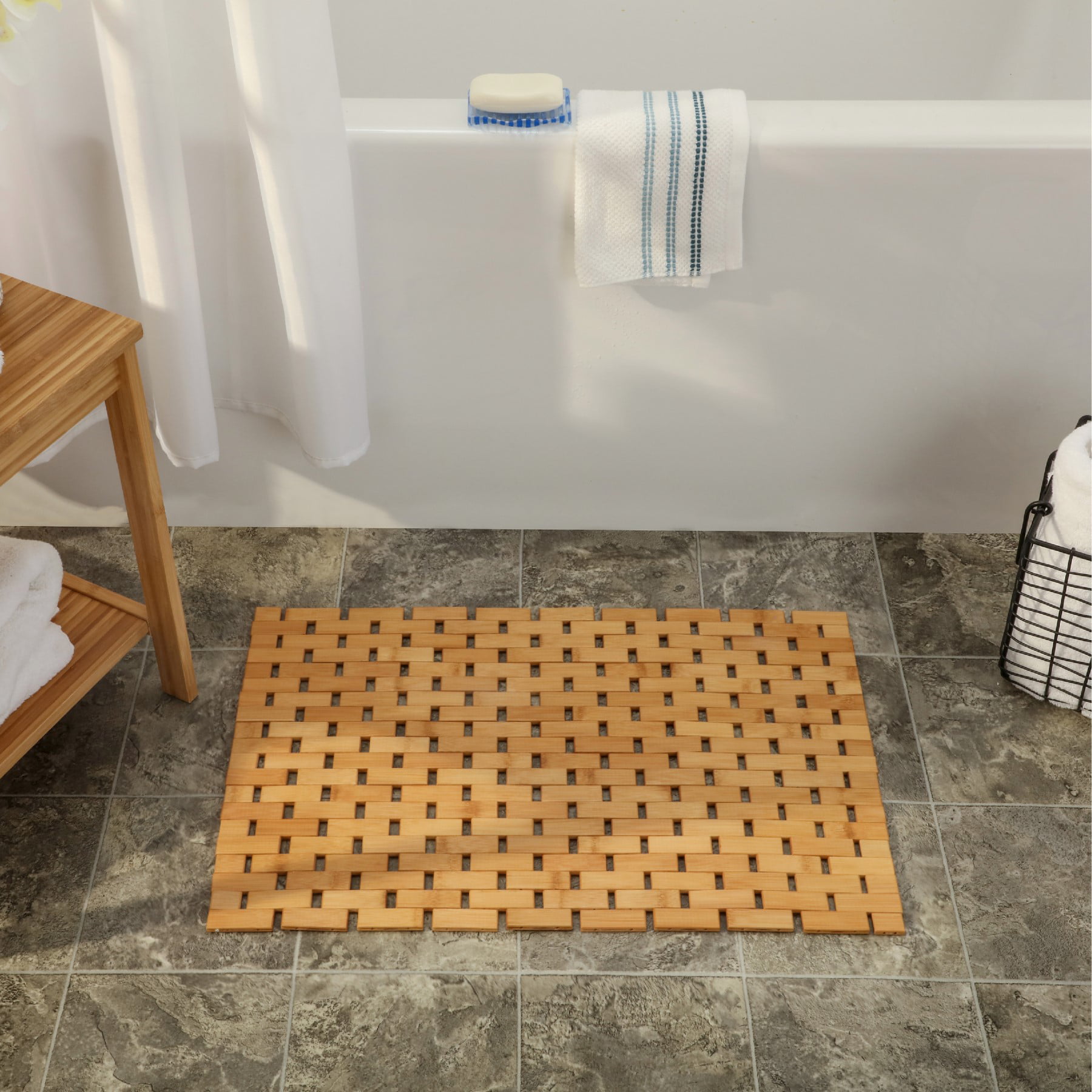 Brand: SlipBath Type: PVC Bath Mat Specs: Anti Slip Suction, Bathroom  Carpet Set Keywords: Toilet/Shower/Bathroom Points: Decorative, Features:  Non Toxic, Mildew Resistant Application: Ideal For Toilets, Showers, And  Bathrooms Title: SlipBa From