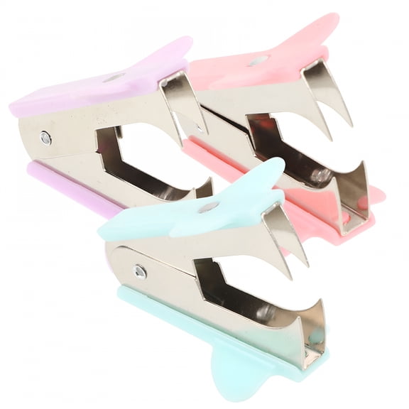 FACEGA 3 Pcs Staple Remover Stick Nail Remover Ergonomic Staple Removing Tool Nail Puller Handheld Claw Metal Plastic Office