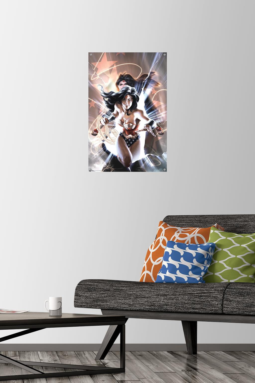 DC Comics - Wonder Woman Wall Poster with Push Pins, 14.725" x 22.375"