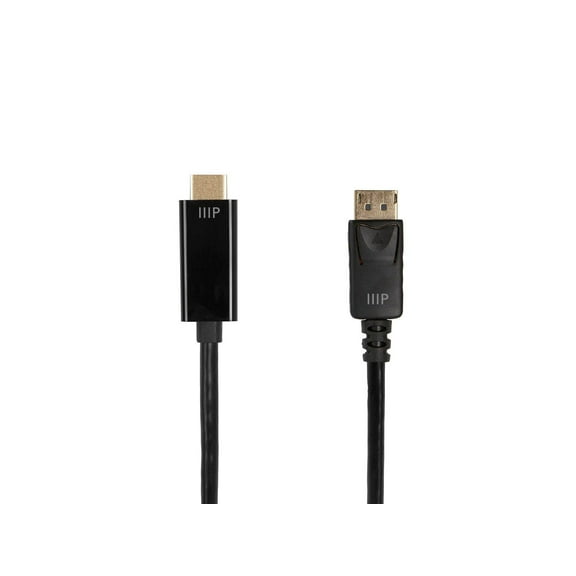 Monoprice DisplayPort to HDTV Cable - 3 Meter - Black | 4K@60Hz - Select Series