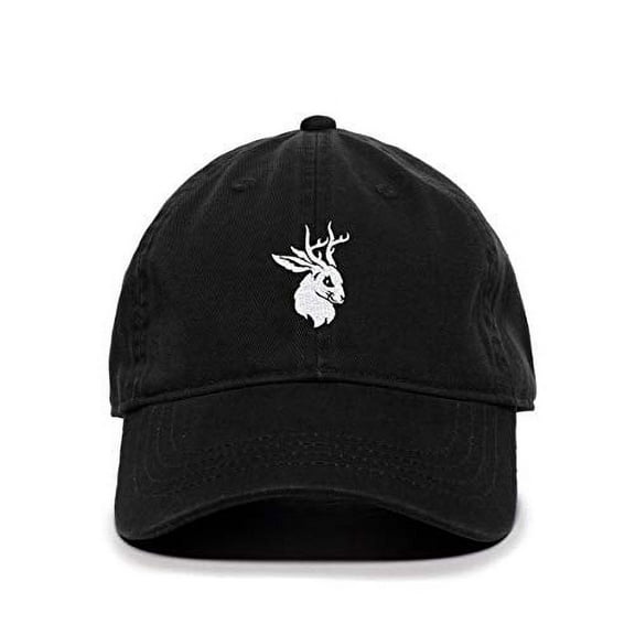 Tech Design Jackalope Baseball Cap Embroidered Cotton Adjustable Dad Hat Black