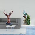 thumbnail image 2 of CarpNettore Deer Head Ornament Peacock Statue Animal Figurine Craft Sculpture Collection Elegant Tabletop Adornment Resin Statue for Bedroom Office Living Room NightStand Desktop Bookshelf Home, 2 of 8