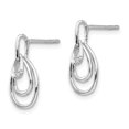 thumbnail image 2 of 925 Sterling Silver Teardrop Diamond Post Dangle Earrings Drop, 2 of 7