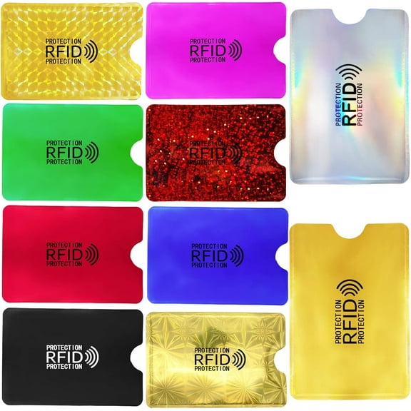 10 Pcs RFID Blocking Card Sleeves, Colorful Protection for Cards & Passports