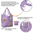 thumbnail image 4 of 5 Pack Foldable Shopping Bag,Purple Halloween Pattern Reusable Grocery Bags with Pockets,Large Reusable Tote Bags with Handles Waterproof & Lightweight, 4 of 6