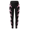 thumbnail image 3 of Leggings For Women Breast Cancer Awareness Pink Ribbon Graphic Breathable Seamless Casual Buttery Soft Leggings, 3 of 6