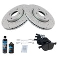 thumbnail image 2 of TRQ Performance Brake Rotor & Semi Metallic Pad Front Kit w/Chemicals BKA17792, 2 of 6