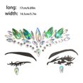 thumbnail image 4 of Guardurnaity Ojo cara gemas pegatinas de diamantes de imitación frente cristal joyería temporal DIY decoraciones disfraz boda Festival maquillaje Tratamientos faciales Verde, 4 of 6