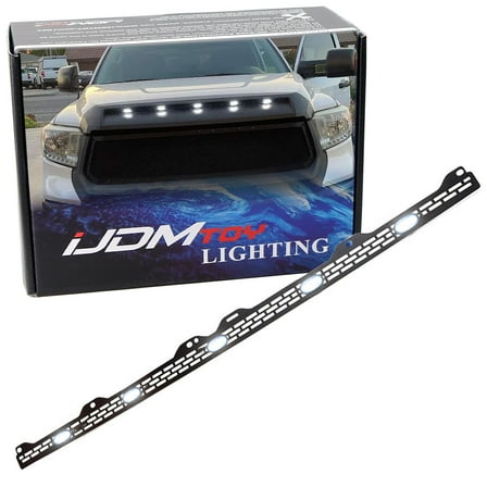Clear Lens Xenon White Full LED Front Upper Hood Bulge Insert Replacement Lighting Kit For Toyota 2014-2021 Tundra