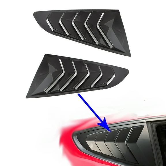Genrics 1/4 Side Window Louvers Sun Shade Shield For Ford Mustang Lambo Style 2015-2020