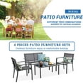 thumbnail image 3 of Sobaniilo 4-Piece Textilene Patio Furniture Set, Grey, 3 of 7
