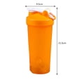 thumbnail image 3 of Botella Agitadora De Proteínas Botella de agua con agitador de proteínas con taza mezcladora de gimnasio a prueba de fugas a escala (naranja) Tmvgtek Libre de BPA, 3 of 4