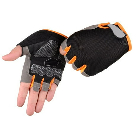

Hloma 2Pcs Gloves Wear-resistant Breathable Microfiber Faux Leather Portable Half Finger Hand Protector for Cutting