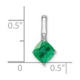 thumbnail image 3 of 14k White Gold Emerald Pendant Necklace for Women with Diamond Accent, Square Cut Green Gem, Minimal Fine Jewelry for Daily Wear or Elegant Occasions, 3 of 6