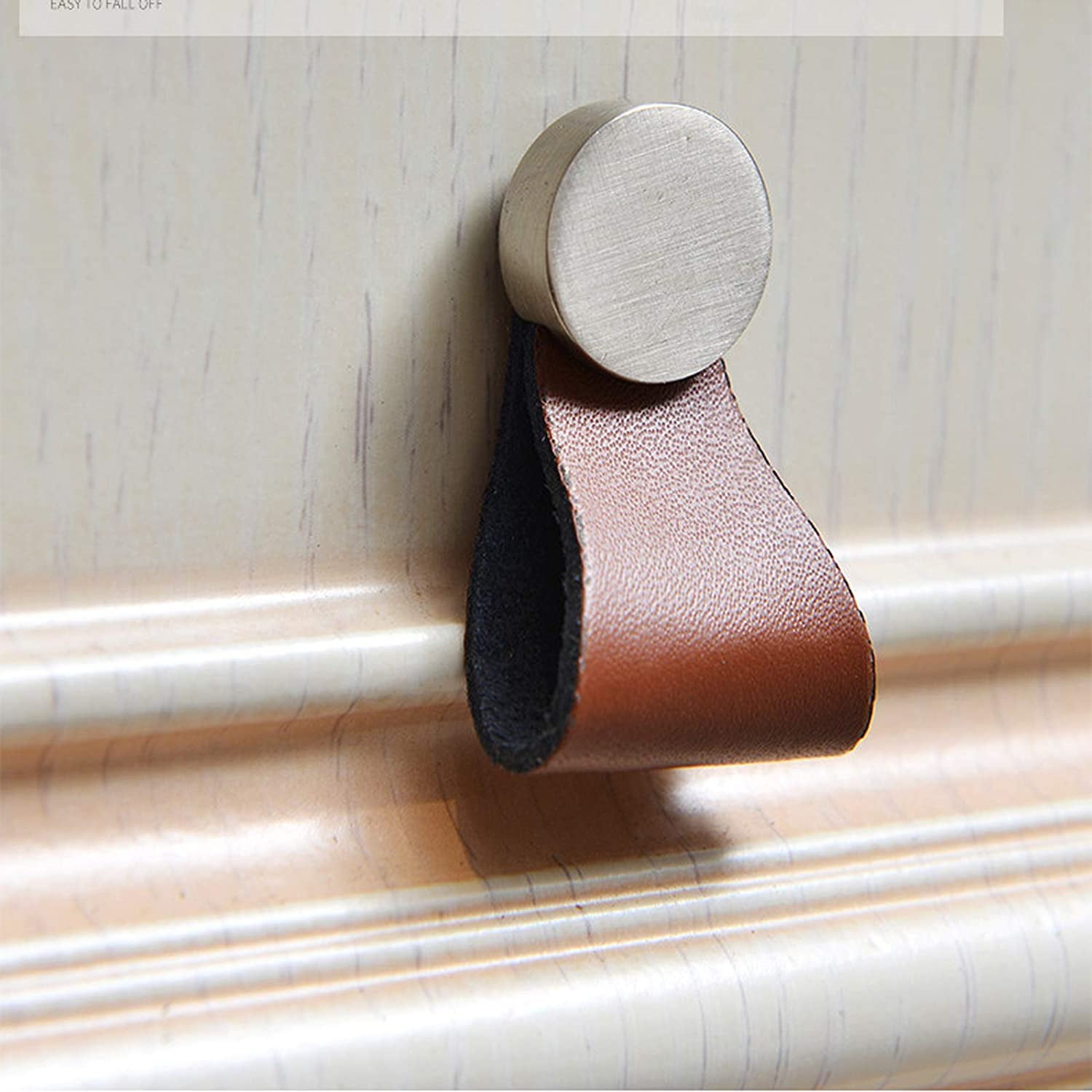 Gamvdout 4 Pcs Drawer Pulls Handmade Leather Dresser Cabinet Knob Handles Collision Avoidance Door Handle Kitchen Pulls Knobs Furniture Hardware Accessory for Sliding Door