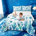 thumbnail image 3 of meiyoeat Watercolor Sea Turtle Full Size Comforter Sets For Boys,Ocean Animal Starfish Bedding Comforter Set,Reversible,3-Piece,1 Comforter and 2 Pillowcases, 3 of 7